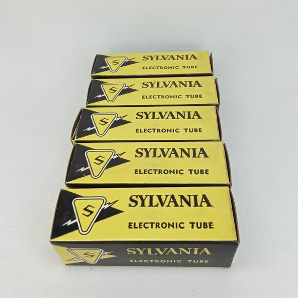 WWII Era Electronic Tube With Box Set Of 5 Sylvania Model 6GQ7 NOS NIB 1940s - Picture 13 of 16